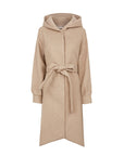 Solid Open Front Hooded Coat