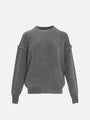 Elevate your wardrobe essentials with this gray sweater, featuring a round-neck design and a slim silhouette.