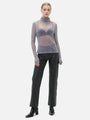 Embrace sheer elegance with this high-neck base layer, featuring a versatile and stylish design.