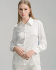 Satin Button-Up Blouse