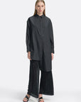 Asymmetric Button-Up Longline Shirt