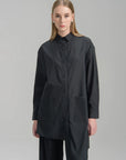 Asymmetric Button-Up Longline Shirt