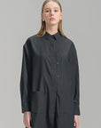 Asymmetric Button-Up Longline Shirt