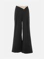 Color Blocking Loose Wide-Leg Trousers