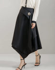 Textured Asymmetric Maxi Skirt