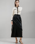 Faux Leather Midi Skirt