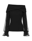 Chic Bow Shawl Slim-fit Sweater