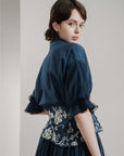 Bloom Embroidery Cinched Shirt