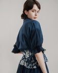 Bloom Embroidery Cinched Shirt