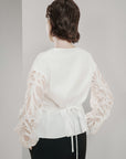 Embroidered Eyelet Long Sleeve Blouse