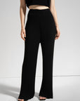 Rib Knit Wide Leg Pants