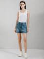 Mid Rise Denim Shorts