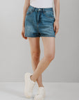 Mid Rise Denim Shorts