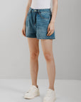 Mid Rise Denim Shorts