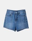 Mid Rise Denim Shorts