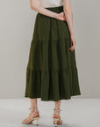 Tiered Ruffle Midi Skirt