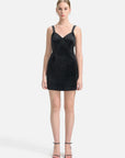 Noir Velvet Sleeveless Mini Dress