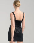 Noir Velvet Sleeveless Mini Dress