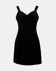 Noir Velvet Sleeveless Mini Dress