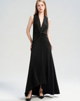 V-Neck Sleeveless Maxi Gown