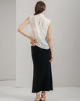 Drape Front Sleeveless Blouse