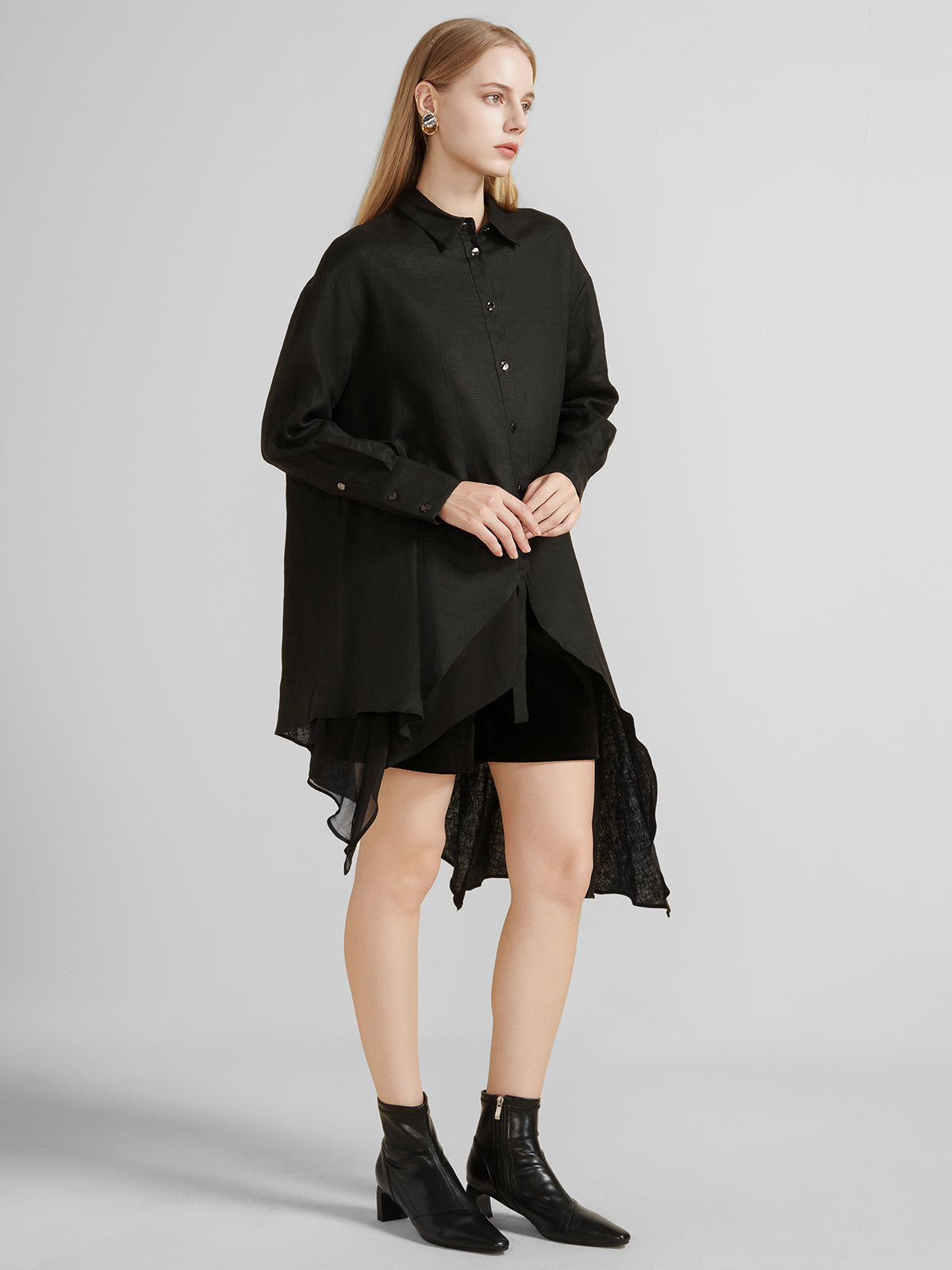 Asymmetric Hem Longline Shirt