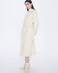 Embroidery Belt Wool Coat