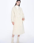 Embroidery Belt Wool Coat