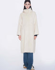 Hoodie Longline Wool Coat