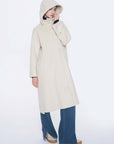 Hoodie Longline Wool Coat