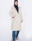 Hoodie Longline Wool Coat