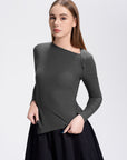 Asymmetric Neck Knit Top