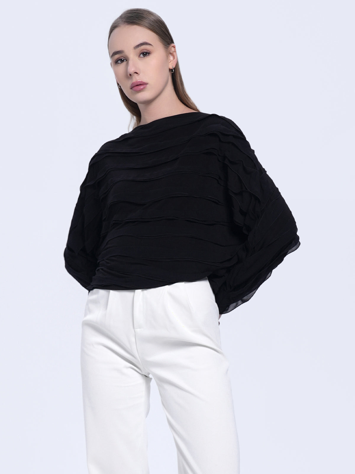 Dolman Sleeve Chiffon Top