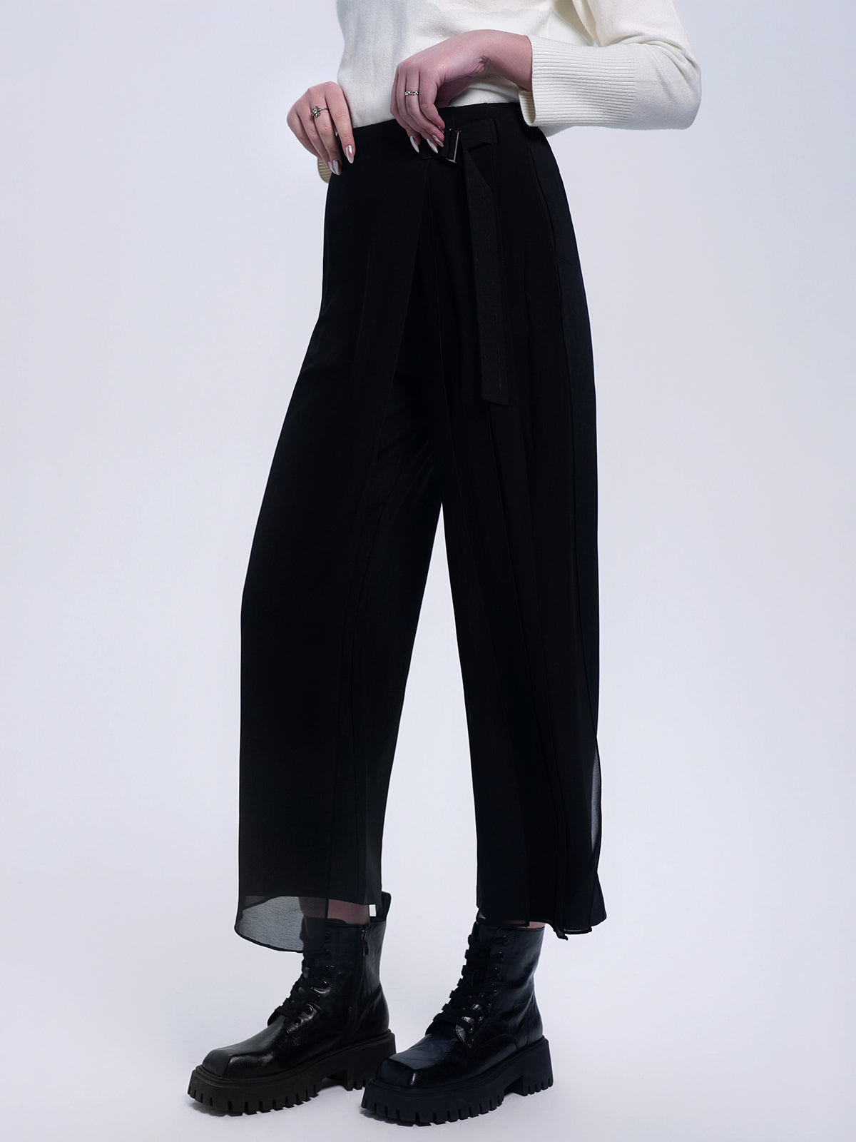 Wide Leg Chiffon Pants