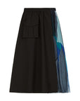 Colorblock Pleated Midi Skirt