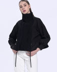 Stand Colloar Textured Jacket