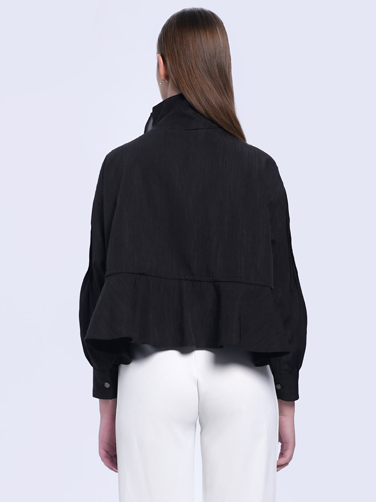 Stand Colloar Textured Jacket