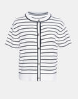 Short Sleeve Stripe Cardigan