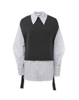 Stripe Button-Up Shirt & Sweater Vest